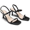 DREAM PAIRS Womens Slingback Heels Square Open Toe Strappy Sandals Ankle Strap High Heeled Dressy Shoes(Black)