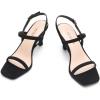 DREAM PAIRS Womens Slingback Heels Square Open Toe Strappy Sandals Ankle Strap High Heeled Dressy Shoes(Black-nubuck)