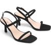 DREAM PAIRS Womens Slingback Heels Square Open Toe Strappy Sandals Ankle Strap High Heeled Dressy Shoes(Black-nubuck)