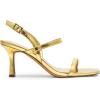 DREAM PAIRS Womens Slingback Heels Square Open Toe Strappy Sandals Ankle Strap High Heeled Dressy Shoes(Gold-pu)
