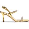 DREAM PAIRS Womens Slingback Heels Square Open Toe Strappy Sandals Ankle Strap High Heeled Dressy Shoes(Gold-rhinestone)