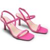 DREAM PAIRS Womens Slingback Heels Square Open Toe Strappy Sandals Ankle Strap High Heeled Dressy Shoes(Hot Pink)
