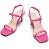 DREAM PAIRS Womens Slingback Heels Square Open Toe Strappy Sandals Ankle Strap High Heeled Dressy Shoes(Hot Pink)