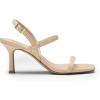 DREAM PAIRS Womens Slingback Heels Square Open Toe Strappy Sandals Ankle Strap High Heeled Dressy Shoes(Nude)