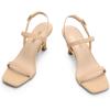 DREAM PAIRS Womens Slingback Heels Square Open Toe Strappy Sandals Ankle Strap High Heeled Dressy Shoes(Nude-nubuck)