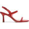 DREAM PAIRS Womens Slingback Heels Square Open Toe Strappy Sandals Ankle Strap High Heeled Dressy Shoes(Red-pu)