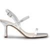 DREAM PAIRS Womens Slingback Heels Square Open Toe Strappy Sandals Ankle Strap High Heeled Dressy Shoes(Silver)