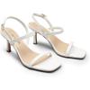 DREAM PAIRS Womens Slingback Heels Square Open Toe Strappy Sandals Ankle Strap High Heeled Dressy Shoes(White)