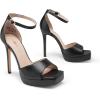 DREAM PAIRS Women’s Stiletto High Heels Platform Ankle Strap Square Open Toe Dress Sexy Sandals(Black-pu)