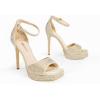 DREAM PAIRS Women’s Stiletto High Heels Platform Ankle Strap Square Open Toe Dress Sexy Sandals(Gold-rhinestone)