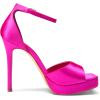 DREAM PAIRS Women’s Stiletto High Heels Platform Ankle Strap Square Open Toe Dress Sexy Sandals(Hot Pink-satin)
