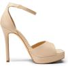 DREAM PAIRS Women’s Stiletto High Heels Platform Ankle Strap Square Open Toe Dress Sexy Sandals(Nude-pu)