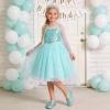 Dream Pairs Girls Ballerina Dress Shoes Mary Jane Flats(Blue)