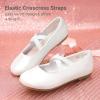 Dream Pairs Girls Ballerina Dress Shoes Mary Jane Flats(White-pu)
