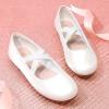 Dream Pairs Girls Ballerina Dress Shoes Mary Jane Flats(White-pu)