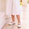 Dream Pairs Girls Ballerina Dress Shoes Mary Jane Flats(White-pu)