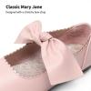 Dream Pairs Girls Ballerina Flats Mary Jane Front Bow Dress Shoes(Pink)