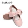 Dream Pairs Girls Ballerina Flats Mary Jane Front Bow Dress Shoes(Pink)