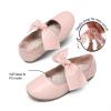 Dream Pairs Girls Ballerina Flats Mary Jane Front Bow Dress Shoes(Pink)