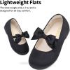 Dream Pairs Girls Dress Shoes Mary Jane Flower Girl Bow Ballet Flats for Wedding Party Toddler/Little Kid(Sophia-22-black)