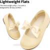 Dream Pairs Girls Dress Shoes Mary Jane Flower Girl Bow Ballet Flats for Wedding Party Toddler/Little Kid(Sophia-22-gold)