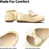 Dream Pairs Girls Dress Shoes Mary Jane Flower Girl Bow Ballet Flats for Wedding Party Toddler/Little Kid(Sophia-22-gold)