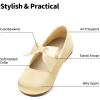 Dream Pairs Girls Dress Shoes Mary Jane Flower Girl Bow Ballet Flats for Wedding Party Toddler/Little Kid(Sophia-22-gold)