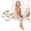 Dream Pairs Girls Dress Shoes Mary Jane Flower Girl Bow Ballet Flats for Wedding Party Toddler/Little Kid(Sophia-22-white)
