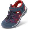 DREAM PAIRS Boys Girls Closed-Toe Outdoor Summer Sport Sandals for Toddler/Little/Big Kid(Blue/Grey/Red)