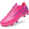 DREAM PAIRS Boys Girls FG AG Soccer Cleats High-Speed Anti-Twist Lightweight Football Shoes(Hot Pink)