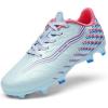 DREAM PAIRS Boys Girls FG AG Soccer Cleats High-Speed Anti-Twist Lightweight Football Shoes(Light Blue/Pink)