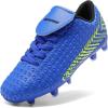 DREAM PAIRS Boys Girls Outdoor Soccer Cleats Firm Ground Football Shoes for Little/Big Kid(Royal/Blue/Black)