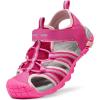 DREAM PAIRS Boys Girls Outdoor Summer Sport Athletic Sandals for Toddler/Little/Big Kid(Fuchsia/Shell/Pink)