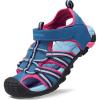 DREAM PAIRS Boys Girls Outdoor Summer Sport Athletic Sandals for Toddler/Little/Big Kid(Navy/Fuchsia/Mint)
