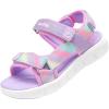 DREAM PAIRS Boys Girls Sandals Kids Athletic Summer Water Open Toe Shoes for Little/Big Kid(Rainbow/Purple)