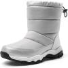 DREAM PAIRS Boys Girls Snow Boots Lightweight Slip Resistant Mid Calf Winter Shoes for Little/Big Kid(Grey)