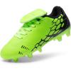 DREAM PAIRS Boys Girls Soccer Cleats Athletic Training Football Shoes for Little/Big Kid(Neon/Green/Black)