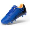 DREAM PAIRS Boys Girls Soccer Cleats Youth Firm Groud Outdoor Sport Athletic High Top Football Shoes for Little/Big Kid(Royal Blue/Black)