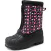 DREAM PAIRS Boys Girls Waterproof Winter Snow Boots for Little/Big Kids(Black/Pink)