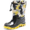 DREAM PAIRS Boys Snow Boots Waterproof Camouflage Slip Resistant Mid Calf Faux Fur Lining Outdoor Muck Winter Shoes for Little/Big Kids(Yellow/Black)