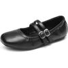 DREAM PAIRS Girls Dress Shoes Slip on Ballerina Flats Mary Jane Ballet Shoes for Wedding/Party(Black)