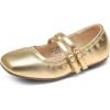 DREAM PAIRS Girls Dress Shoes Slip on Ballerina Flats Mary Jane Ballet Shoes for Wedding/Party(Gold)
