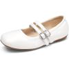 DREAM PAIRS Girls Dress Shoes Slip on Ballerina Flats Mary Jane Ballet Shoes for Wedding/Party(White)