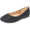DREAM PAIRS Girls Dress Shoes Slip on Ballerina Flats for Wedding/Party(Black/Glitter)