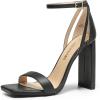 DREAM PAIRS High Heels Chunky Block Square Toe Heels for Women Dressy Open Toe Heel Sandals,Size 8.5,Black-Pu,SDHS2207W