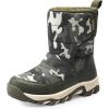 DREAM PAIRS Kids’ Waterproof Snow Boots with Hook and Loop Mid Calf Faux Fur Lining Winter Boots(Camo/Green)