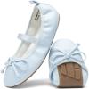 DREAM PAIRS Little Girls Toddler Ballet Flats Dress Shoes Mary Janes Shoes(Light Blue)