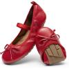DREAM PAIRS Little Girls Toddler Ballet Flats Dress Shoes Mary Janes Shoes(Red)
