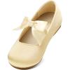 Dream Pairs Girls Dress Shoes Mary Jane Flower Girl Bow Ballet Flats for Wedding Party Toddler/Little Kid(Sophia-22-gold)