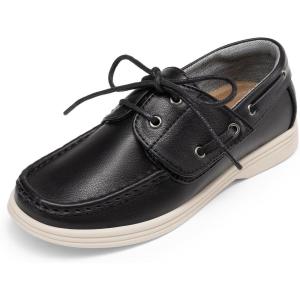 DREAM PAIRS Boys Dress Shoes Boat Shoes Slip on Loafers Casual School Shoes (Toddler/Little Kid/Big Kid)(Black)